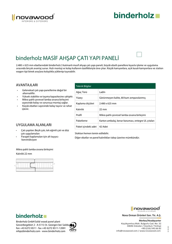Binderholz Çatı Panel